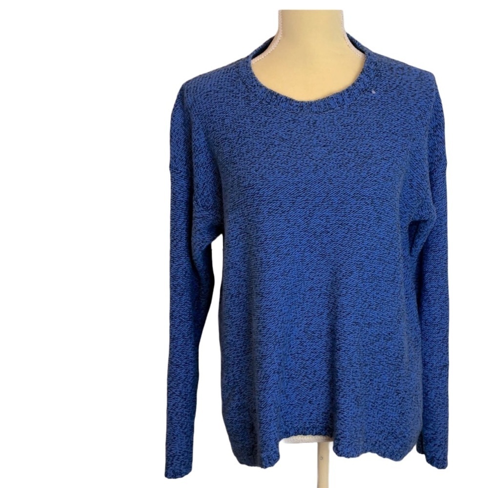Philosophy Blue Cotton Blend Crew Neck Sweater
